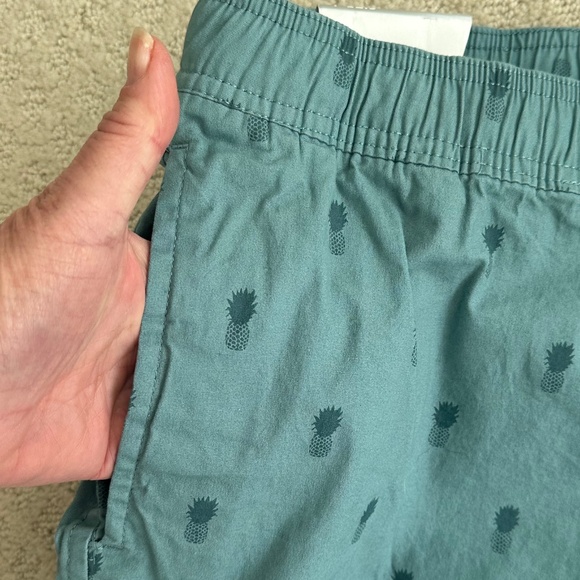 Surf & Swim Co. Stretch Chino Pineapple Print Pull-On Shorts Size L Teal NWT - Picture 4 of 13